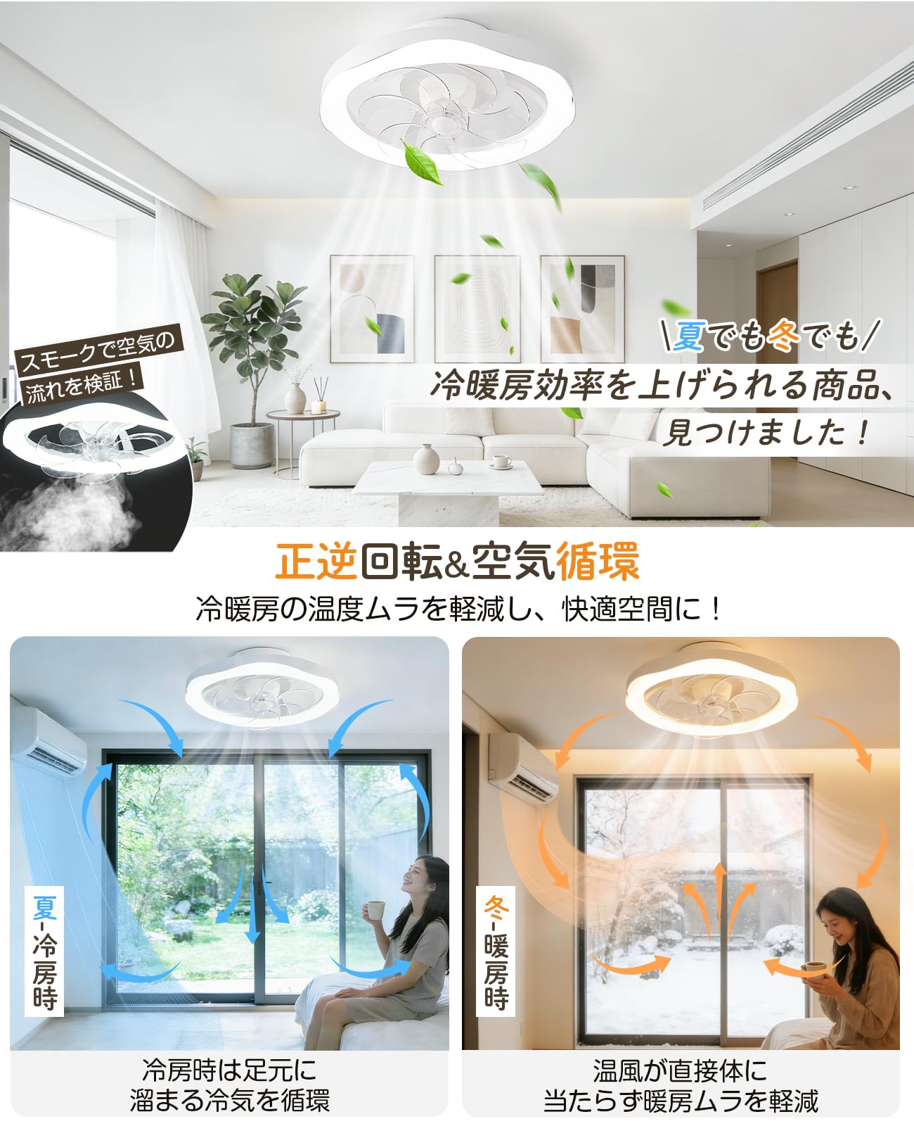 Amazon.co.jp : ATOPSUN シーリングファンライト led 首振り Φ49cm